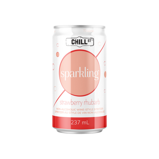 Sparkling Strawberry Rhubarb Non Alcoholic Wine Spritzer